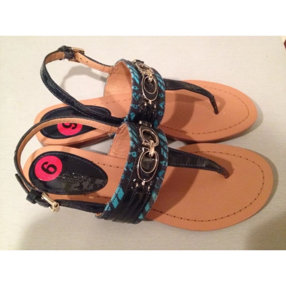 Coach thong sandals blue navy turquoise 6 - Picture 2 of 7